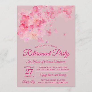 Vattenfärgskörsbär Blommar Pension Party Inbjudningar