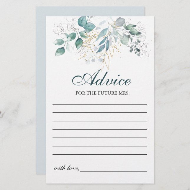 Vattenfärgskort (Fram/baksida)