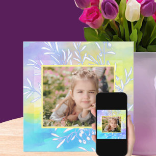 Vattenfärgskort Bild Ram Påsk Julkort