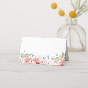 Vattenfärgskort Blommigt Bröllop Placera kort
