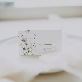 Vattenfärgskort Blommigt Bröllop Placera kort