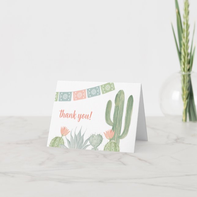 Vattenfärgskort Cactus Tackkort-kort Anteckningskort (Framsida)