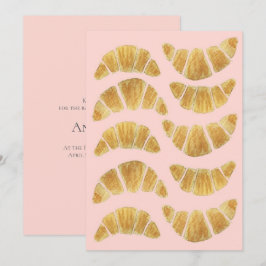 Vattenfärgskort Croissant Rose  Inbjudan