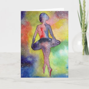 Vattenfärgskort för Ballerina abstrakt Kort