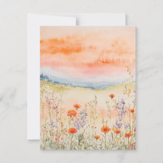 Vattenfärgskort för naturanteckning - Wildblomssol Anteckningskort