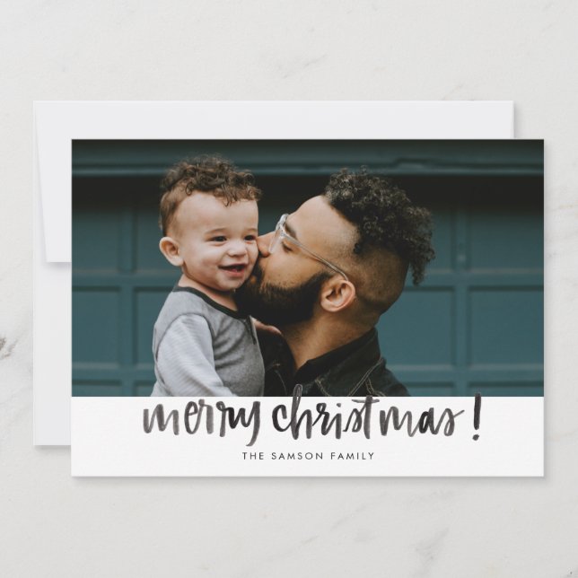 Vattenfärgskort God jul Julkort (Framsida)