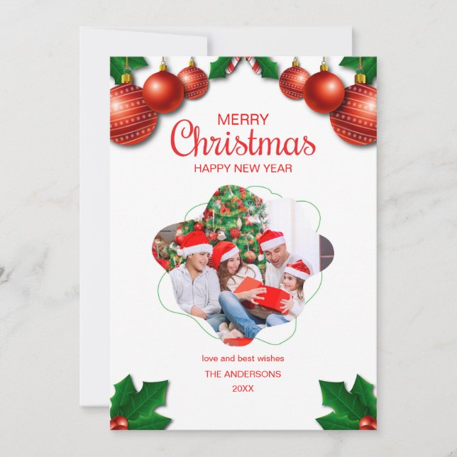 vattenfärgskort god jul träd Helgdag Inbjudningar (Framsida)