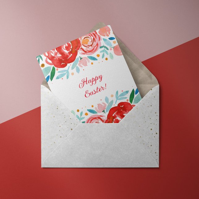 Vattenfärgskort i ro Påsk Kort (Skapare uppladdad)
