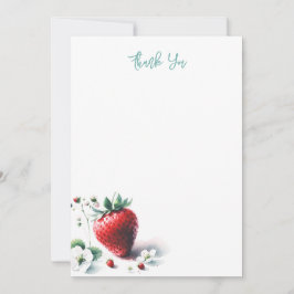 Vattenfärgskort jordgubbskort Tackkort Tack Kort