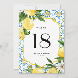 Vattenfärgskort Lemon och marockanskt Tile Bord Inbjudningar