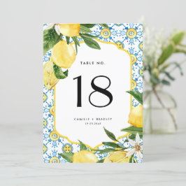 Vattenfärgskort Lemon och marockanskt Tile Bord Inbjudningar