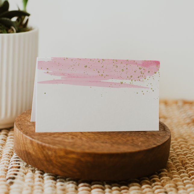 Vattenfärgskort  och Guld Buffet Food Label Cards Placeringskort (Skapare uppladdad)