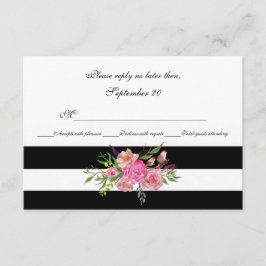 Vattenfärgskort Peonies och Rand Bröllop OSA Card