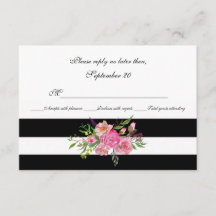 Vattenfärgskort Peonies och Rand Bröllop OSA Card