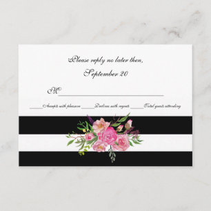 Vattenfärgskort Peonies och Rand Bröllop OSA Card Kort