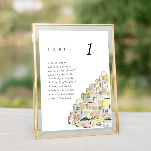 Vattenfärgskort Positano Italien 5 x 7 tum Bröllop