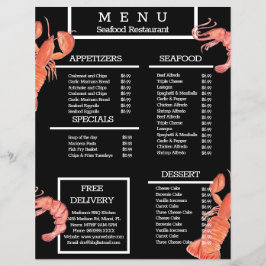 Vattenfärgskrabba Grill Restaurang Meny