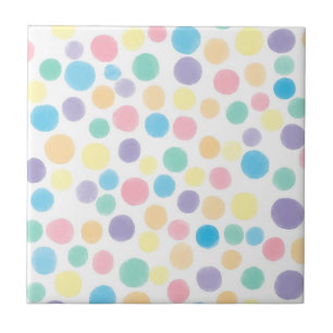 Vattenfärgskrapa polka dots kakelplatta