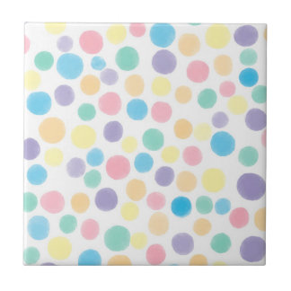 Vattenfärgskrapa polka dots kakelplatta