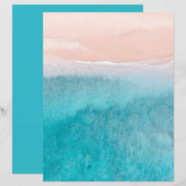 Vattenfärgskrapbok, Abstrakt 8.5x11 Papper (Fram/baksida)