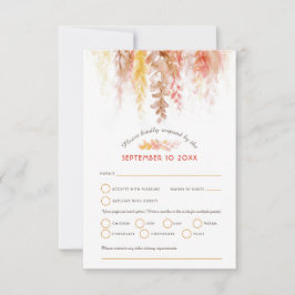 Vattenfärgskrascade får brun orange bröllop OSA kort