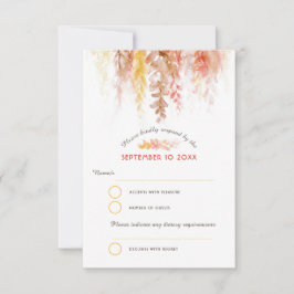 Vattenfärgskrascade får brun orange bröllop OSA kort