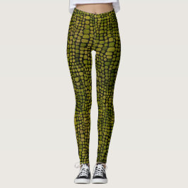 Vattenfärgskrokodilutskrift Leggings