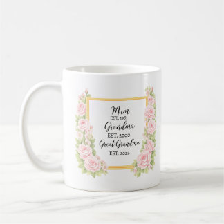 Vattenfärgskrukka present till mormor, Personlig g Kaffemugg