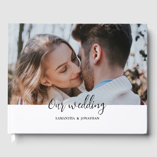 Vattenfärgskryssning bröllop modern enkel gästböcker (Framsida)