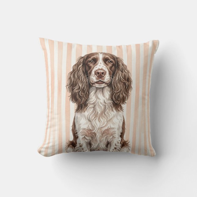 Vattenfärgskuddför engelsk springer spaniel kudde (Framsida)