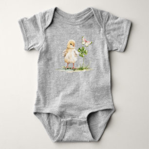 Vattenfärgskyckling med fyrabladig klöver t shirt