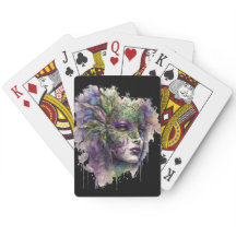 VATTENFÄRGSKYLARE ANSIKTE MED MARDI GRAS MASK