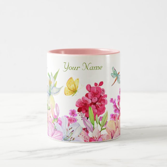 Vattenfärgslådor Fågelträdgård Två-Tonad Mugg (Center)