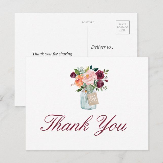 Vattenfärgslådor Mason Burk Tack-vykort Vykort (Fram/baksida)