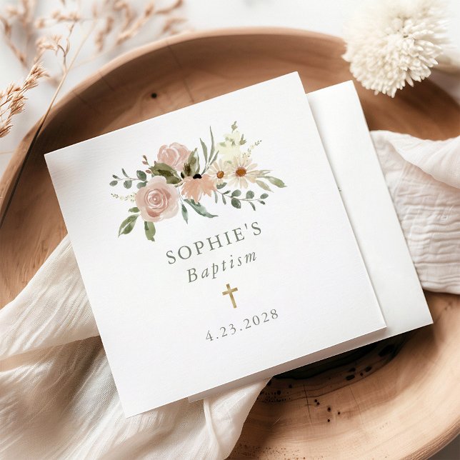 Vattenfärgslådor med enkel Neutralt | Baptism Pappersservett (Skapare uppladdad)