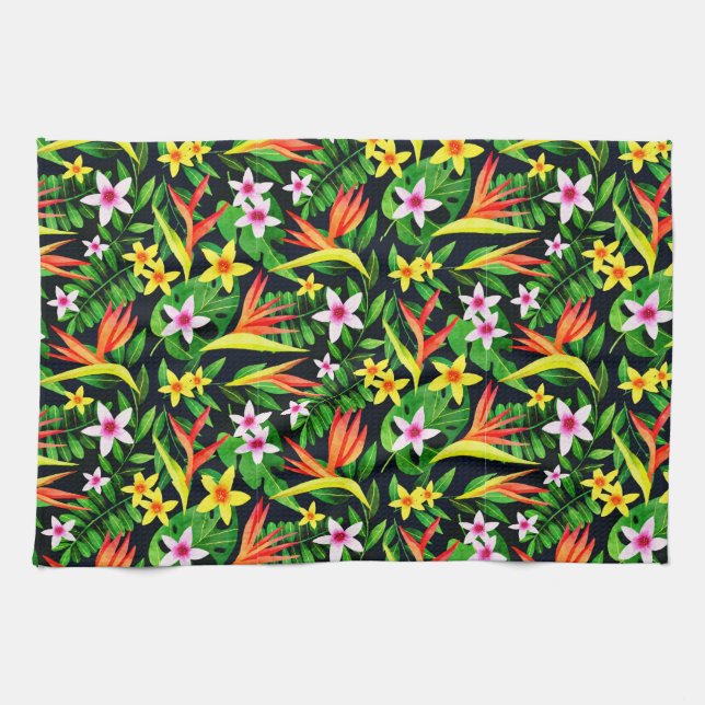 Vattenfärgslådor och Blommönster-23768 Kökshandduk (Horisontell)