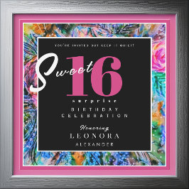 Vattenfärgslådor Sweet sixteen 16 Överraskning Par Inbjudningar