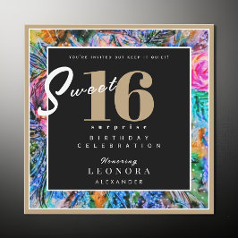Vattenfärgslådor Sweet sixteen 16 Överraskning Par Inbjudningar