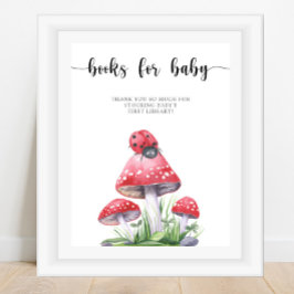 Vattenfärgsladybug - bokar för baby poster