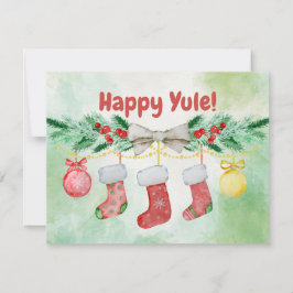 Vattenfärgslager för Lycklig Yule Julkort