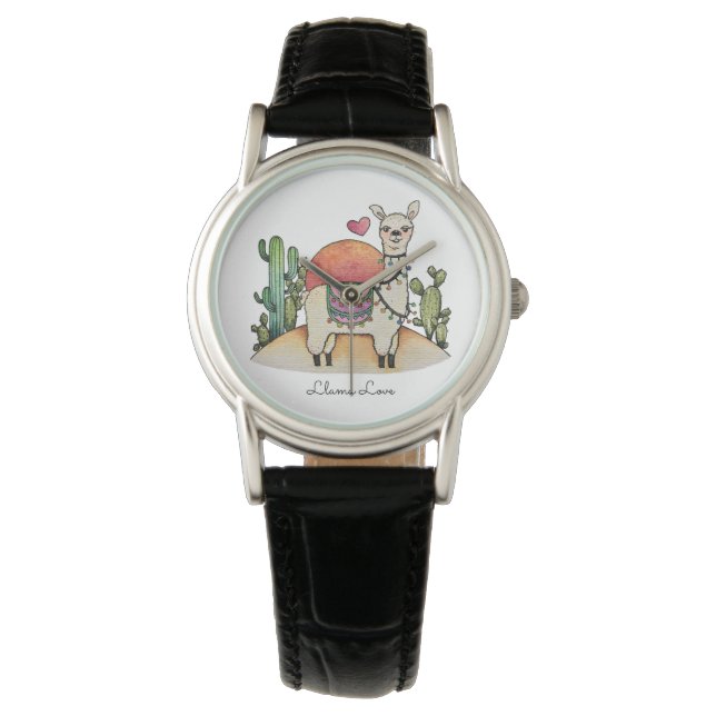 Vattenfärgslama med Cactus Watch Armbandsur (Framsida)