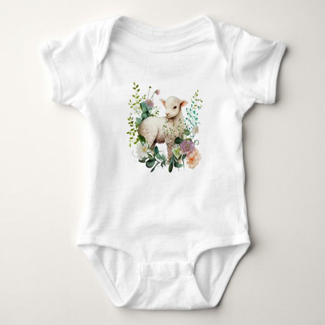 Vattenfärgslampa med utandning av blommor t shirt (Framsida)