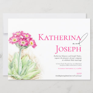 Vattenfärgslandskap i Alperna rosa bröllop Inbjudningar