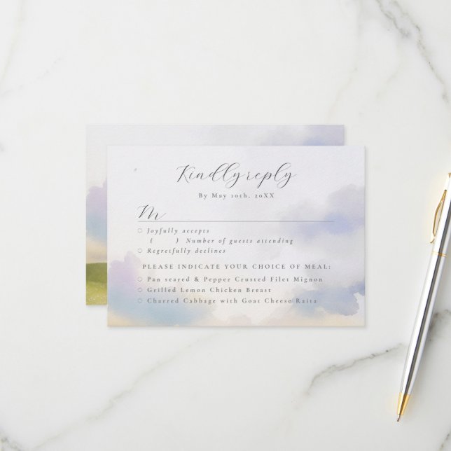 vattenfärgslandskap moln OSA med måltider (Fram/Back In Situ)