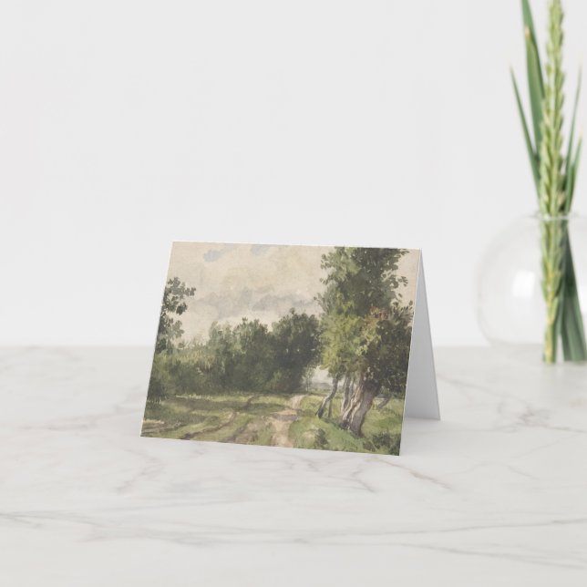 Vattenfärgslandskap Väg - konstant Troyon Anteckningskort (Framsida)