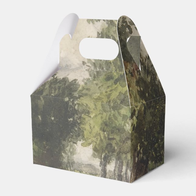 Vattenfärgslandskap Väg - konstant Troyon Presentaskar (Framsidan Sidan)