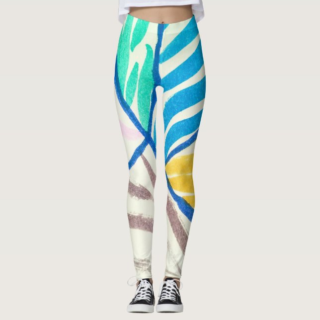 Vattenfärgslappverk: smutsig målning stil. leggings (Framsida)