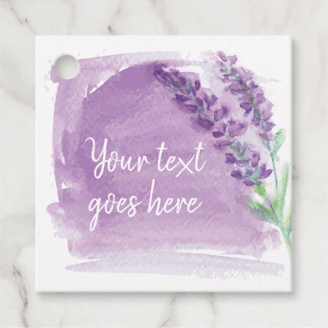 Vattenfärgslavender Essential Oils Gåvor Etiketter (Framsida)