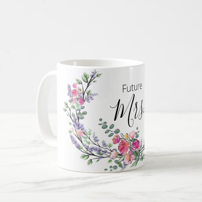 Vattenfärgslavender eucalyptus Rosa Vild Ro Kaffemugg (Framsida vänster)