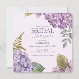 Vattenfärgslavender Hydrangea Flower-Möhippa Inbjudningar